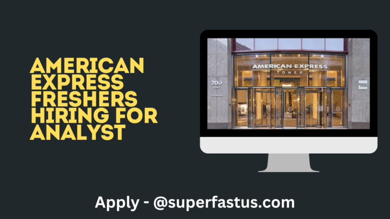 American Express Freshers Hiring for Analyst