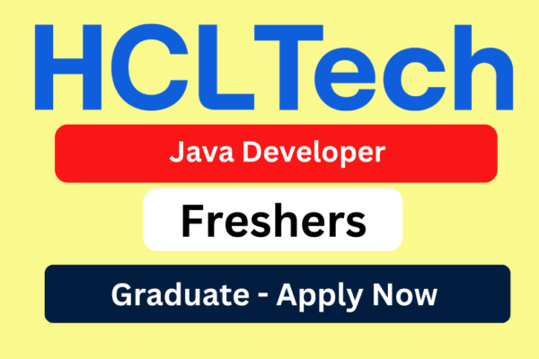 HCL Tech Hiring Java Developer Fresher