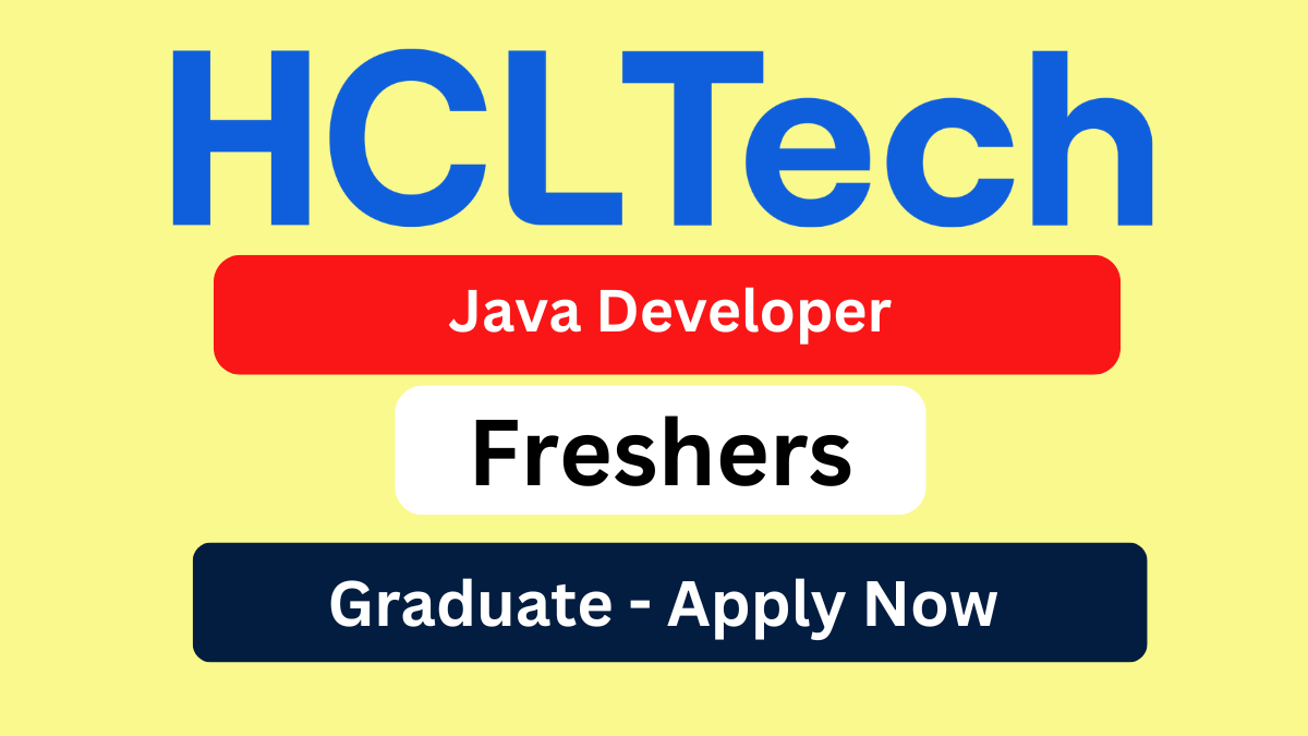 HCL Tech Hiring Java Developer Fresher