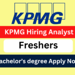 KPMG Hiring Freshers for Analyst