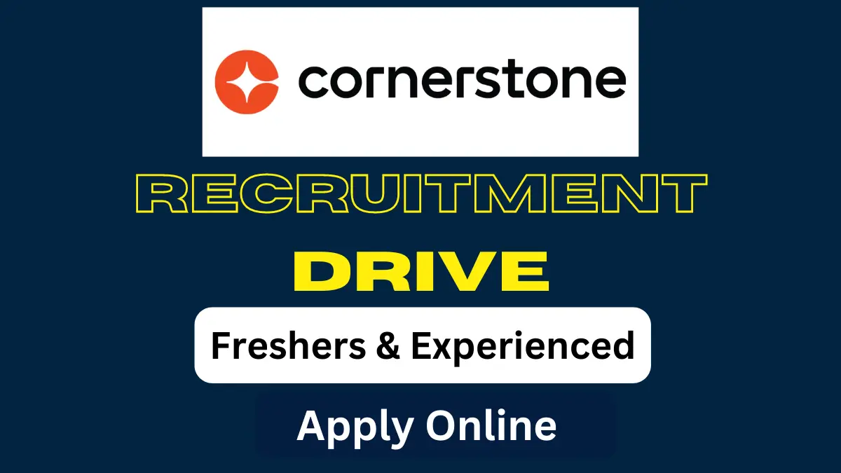 Cornerstone Freshers Opening for Junior Engineer