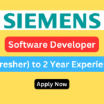 Siemens Latest Freshers Opening for Software Developer